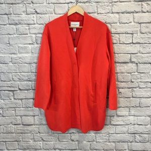 Carolina Belle Snap Front Cardigan Jacket Pink Womens Size Large Split Sides NEW